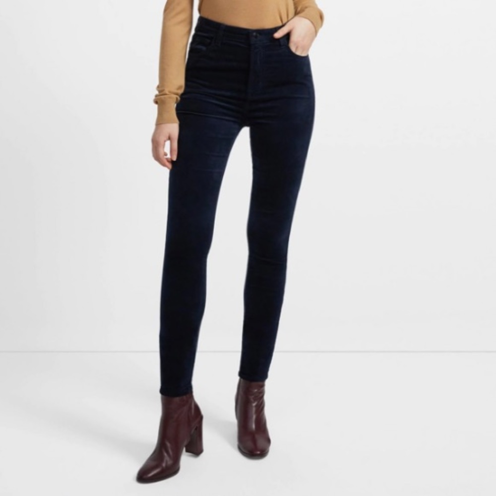 J Brand Leenah High-Rise Ankle velvet Skinny Jean in Dark Iris size 23